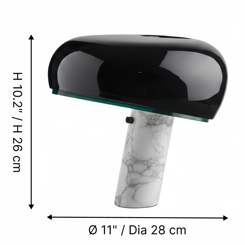 Technische Zeichnung Größe 1 der Slantia Tischlampe